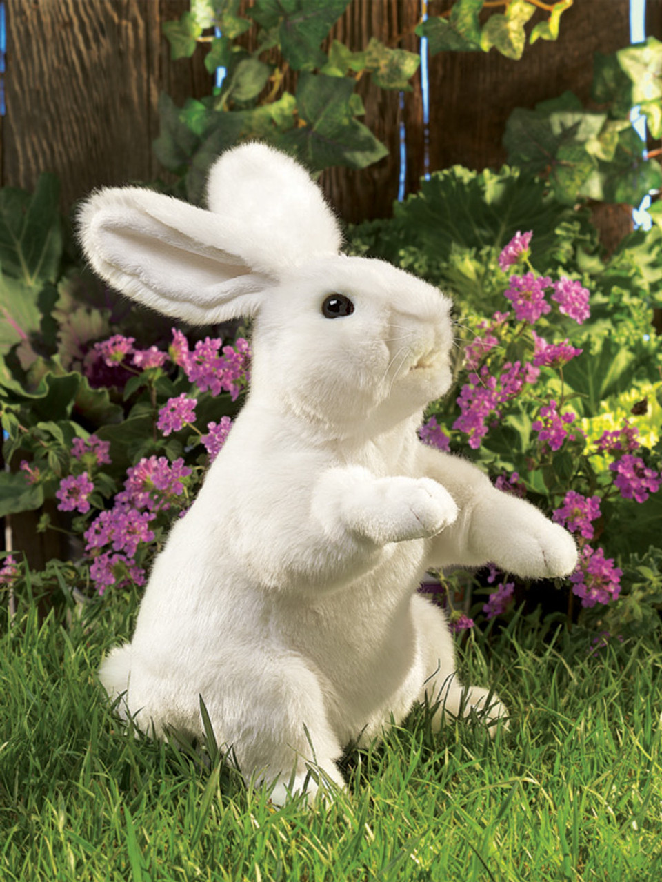 Lifestyle, Standing White Bunny Rabbit Puppet, Folkmanis EAN 028686