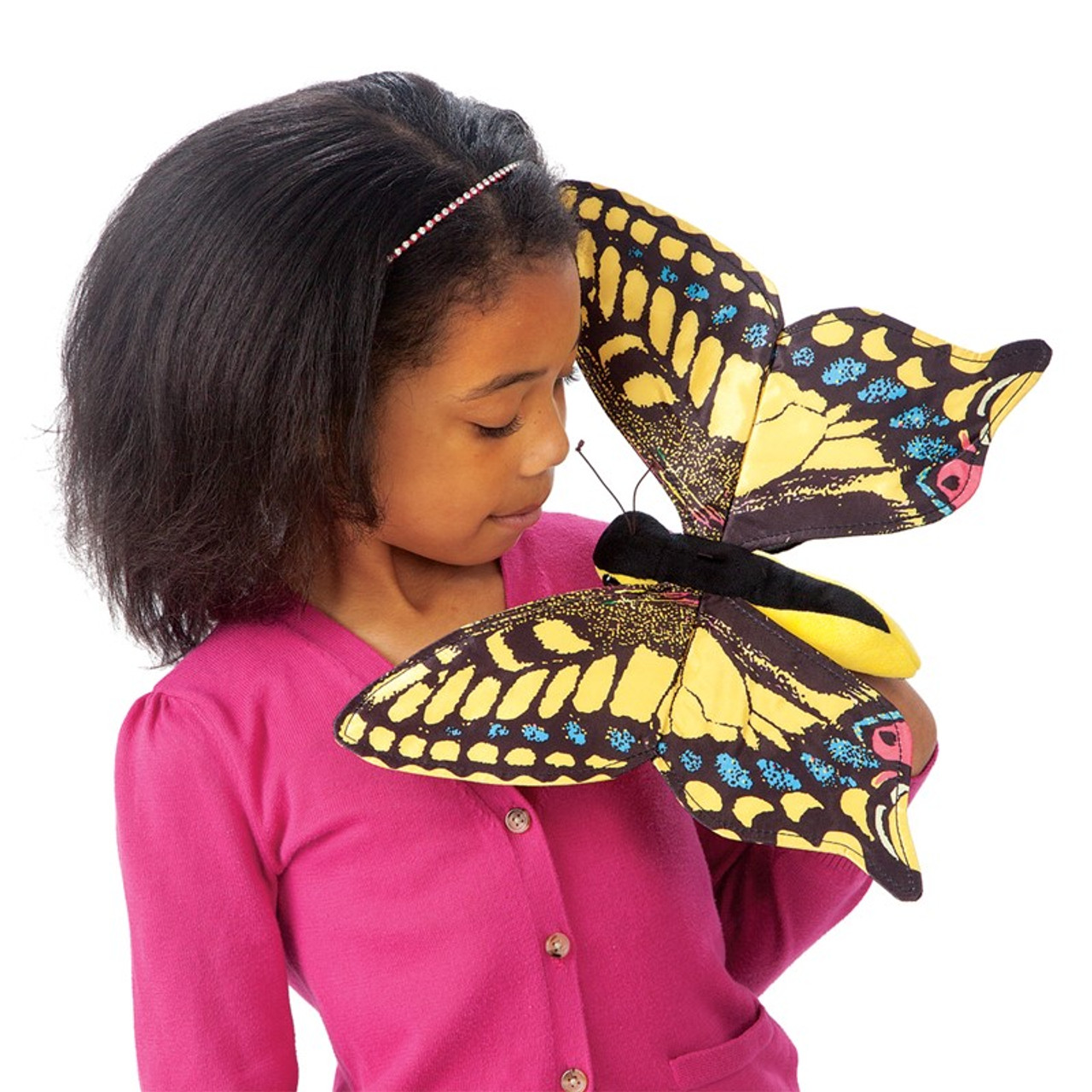 Girl with Swallowtail Butterfly Finger Puppet Folkmanis EAN 030290