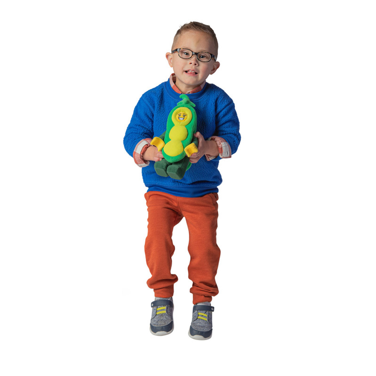 Boy playing with Small Lego Peapod Girl Plush, 22cm EAN 505708