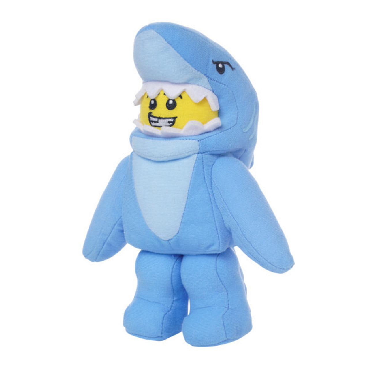 side view Small Lego Shark Guy Plush, 22cm EAN 513376