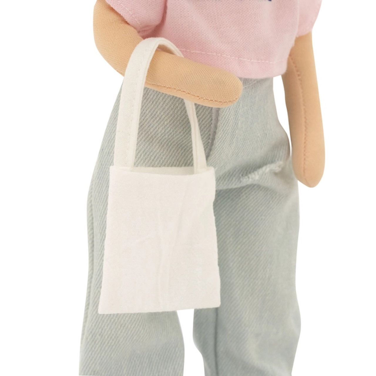 Shopping Bag Lilu in Wide Jeans, Sweet Sisters Doll 32cm, Orange Toys