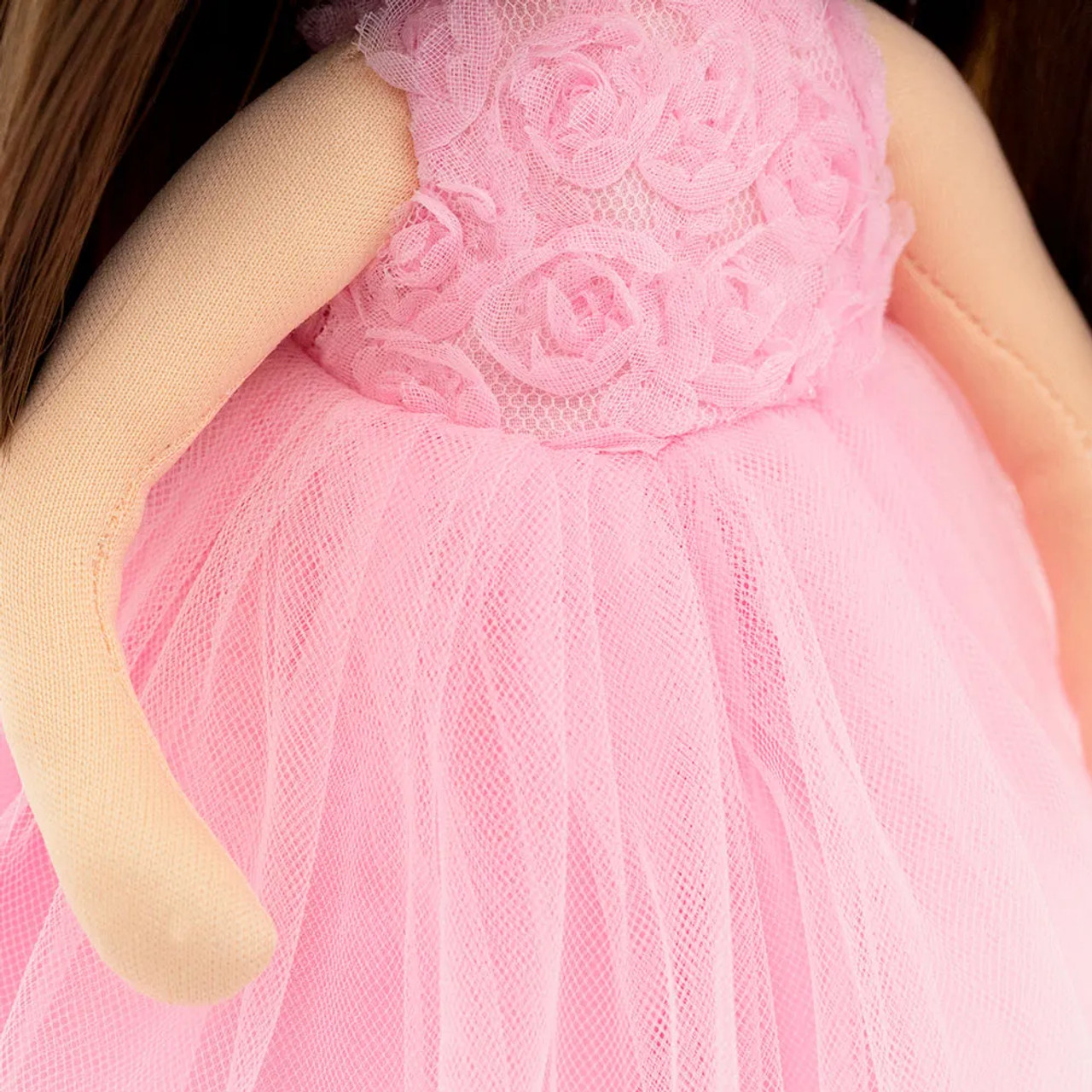 Dress detail Mia Wearing a Light Blue Dress, Sweet Sisters Doll 32cm, Orange Toys