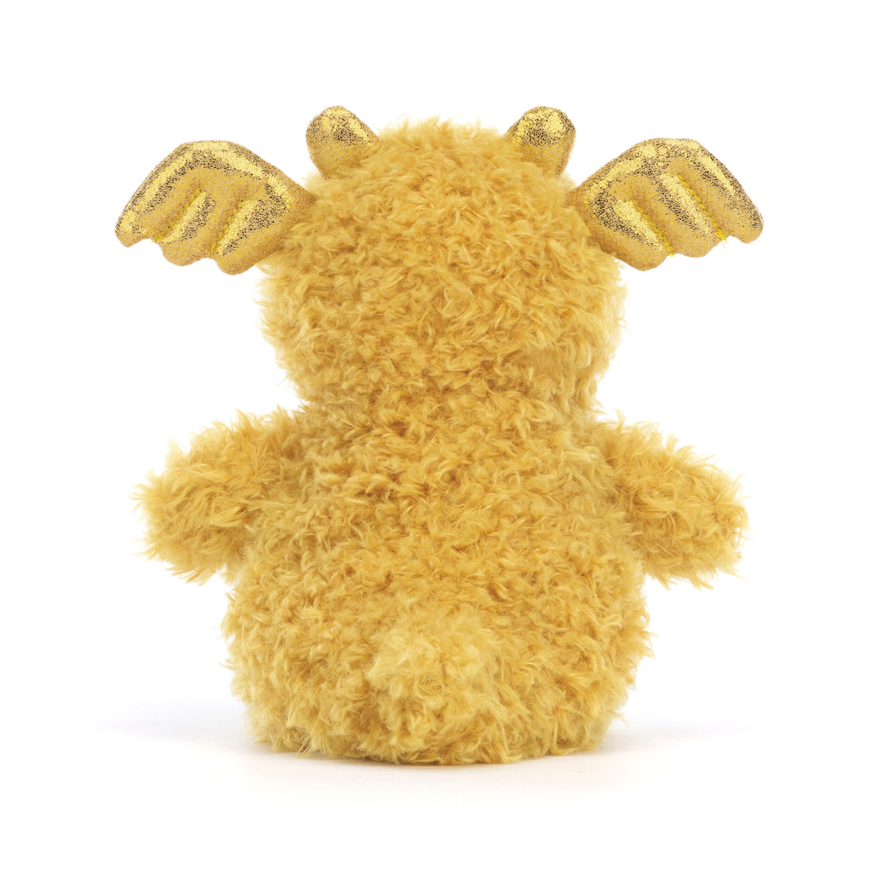 Back View Jellycat Little Dragon Gold and Glitter 18cm EAN 146936