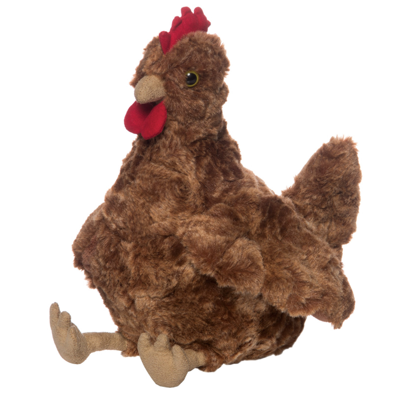 Side View Brown Plush Toy Hen, Chicken, Manhattan Toys, Megg EAN 485765