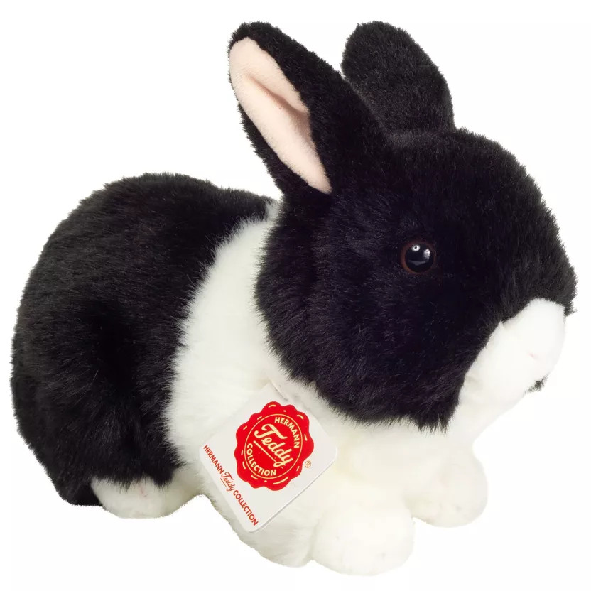 Black and White Bunny Rabbit, Hermann Teddy, 23cm - 937340