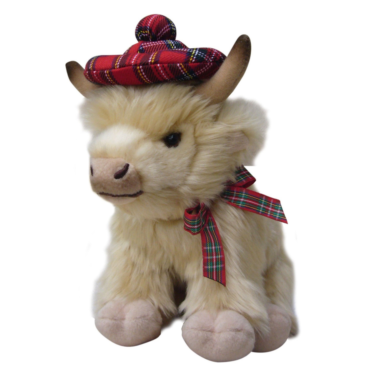 Highland Cow, Calf Poppy with Bonnet and Bow, Faithful Friends 25cm - 110995