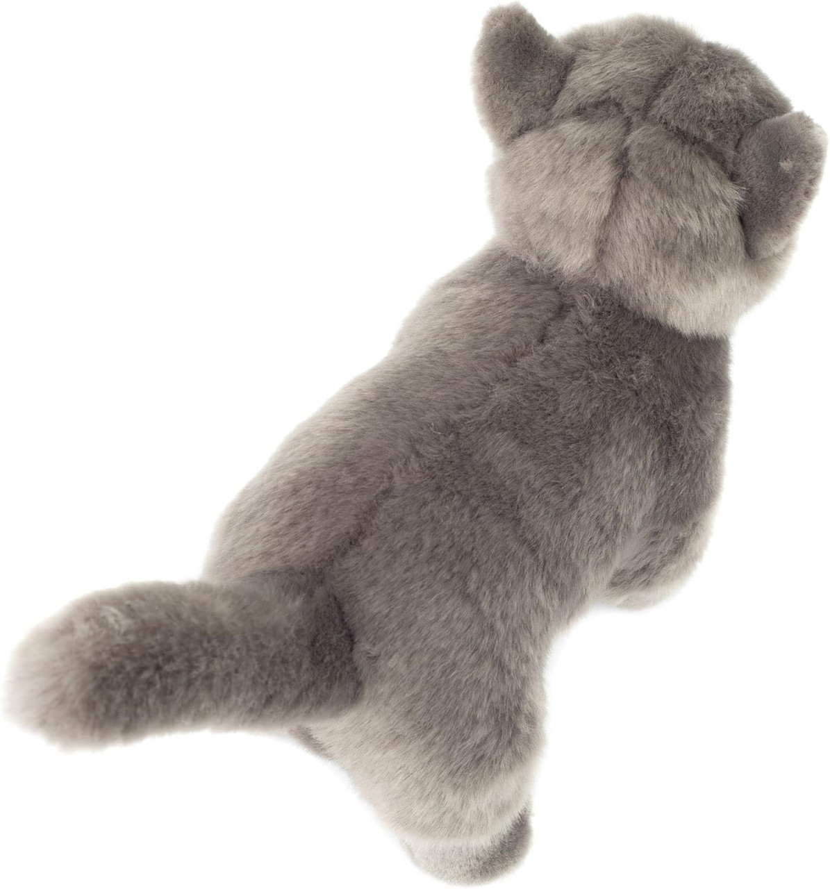 Side View Grey Cat Plush Soft Toy, 20cm Standing, Teddy Hermann - 918363