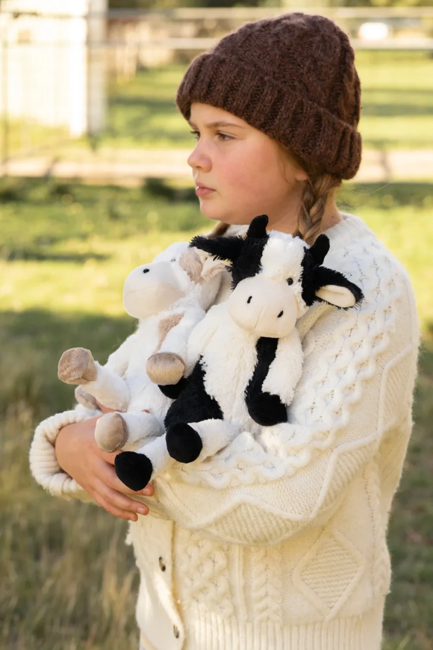 Clover The Cow Plush Toy, Black and White 38cm Nana Huchy Baby Safe  003581