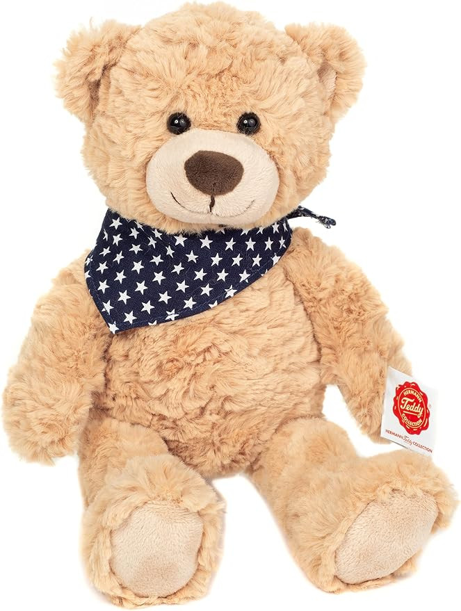 Sand Teddy Bear with Scarf Teddy Hermann Germany 30cm 913887