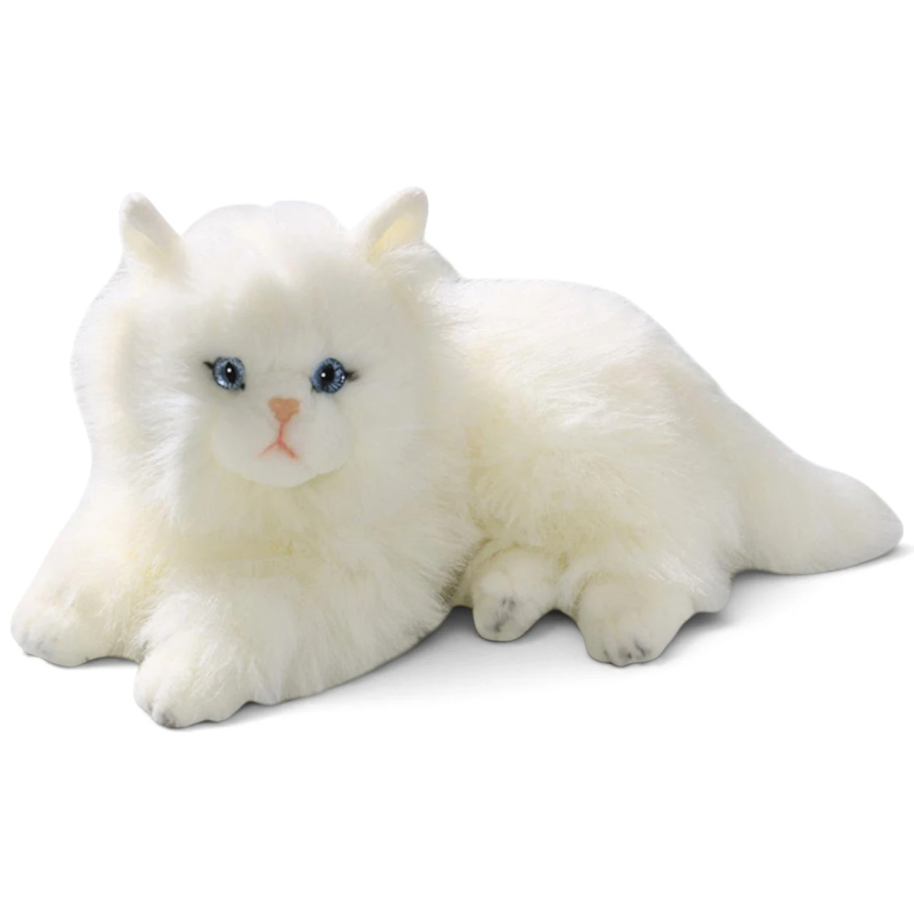 Persian White Cat Plush Toy Lying, Carl Dick Germany - 031990