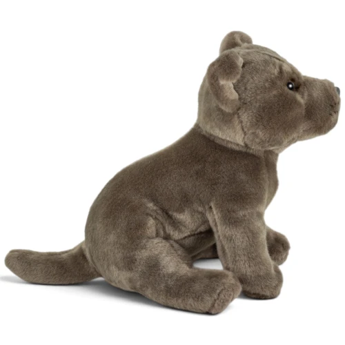 Side View Staffordshire Bull Terrier Dog,  Blue Grey Plush Toy, Carl Dick Germany, 25cm -  038371