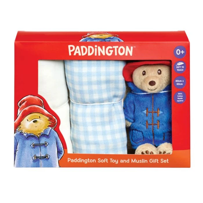 Paddington Bear Gift Set and Muslin, Baby Safe 26cm- 016850