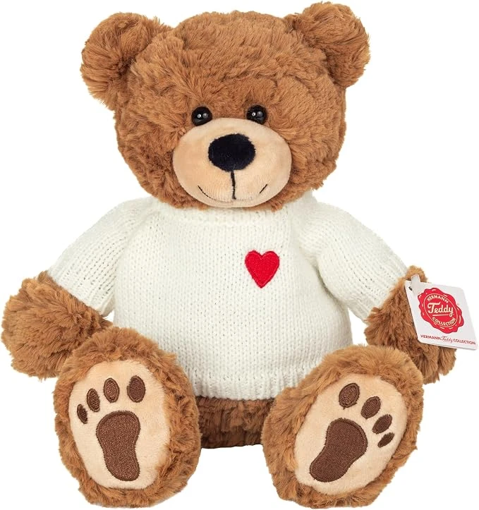 Percy Teddy Bear with Heart Sweatter Teddy Hermann Germany 30cm 913269