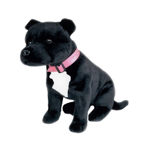 Black Staffordshire Bull Terrier Dog Plush Toy DJ