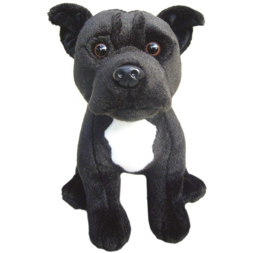 Staffordshire Bull Terrier Dog Black Faithful Friends 30cm