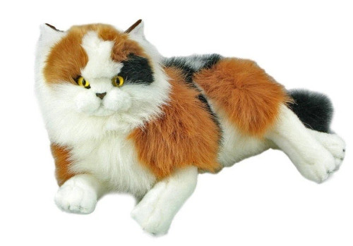 Long Haired Calico Cat Soft Toy, Marmalade, 38cm - Bocchetta - 058455