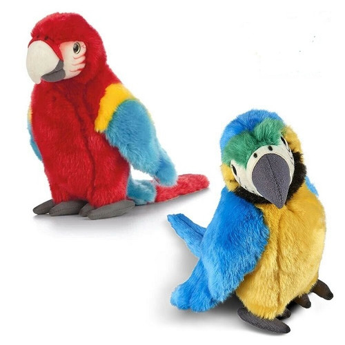 Macaw Parrot Bird Plush Toy, Living Nature 24cm