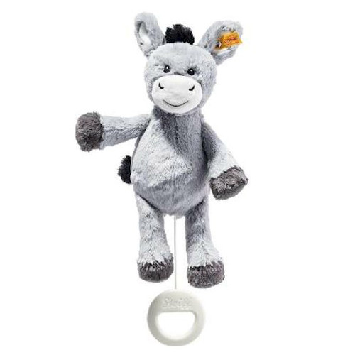 Soft Cuddly Friends, Baby Dinkie Donkey, Music Box Steiff 26cm