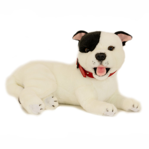 White Staffordshire Bull Terrier (Staffy) Dog Stuffed Animal