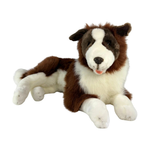 Brown Border Collie Plush Dog Toy, with Pocket, Hazel, Huge 62cm - 119835