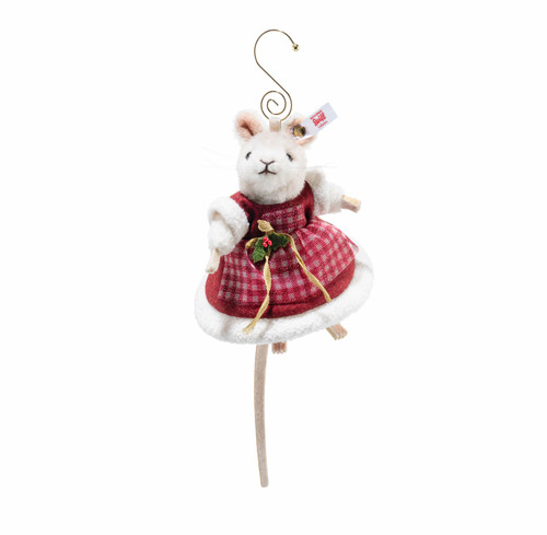 Mrs Santa Mouse Ornament, Steiff EAN 007453