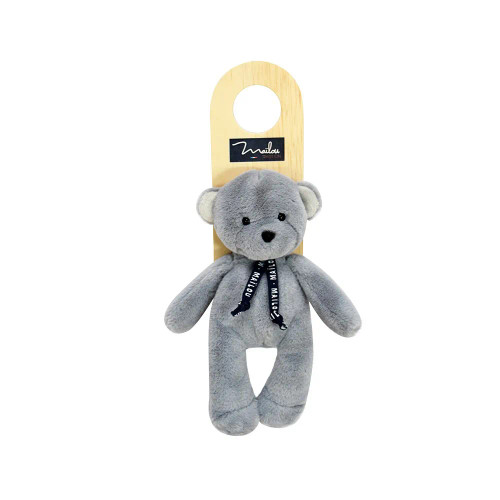 Petite Bear Plush Toy 23cm, Grey Dorlotin, Mailou Tradition France