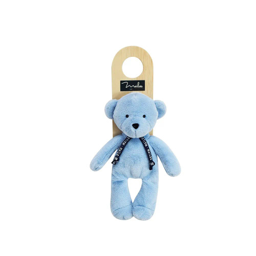 Petite Blue Bear Plush Toy  23cm, Dorlotin, Mailou Tradition France