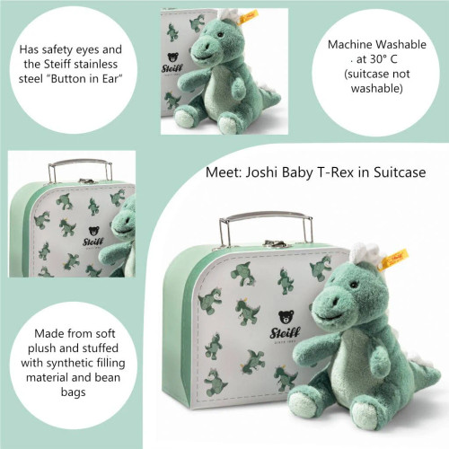 Steiff Joshi Baby T-Rex in Suitcase 16cm - 067280