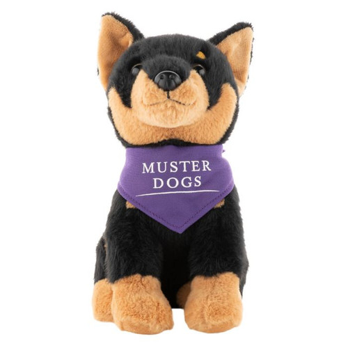 Muster Dogs, Black and Tan Kelpie Dog Plush Toy, 20cm -002112