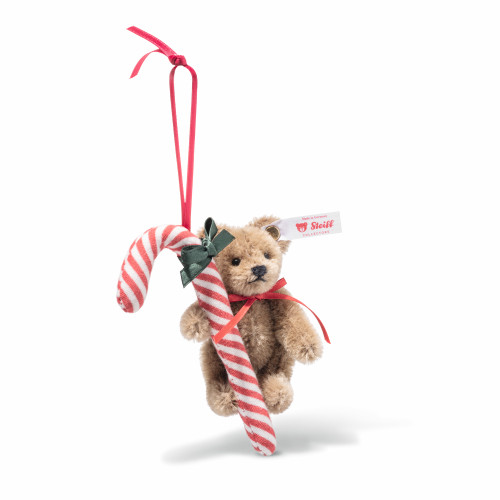 Teddy Bear with Candy Cane Christmas Ornament 8cm Steiff 005817