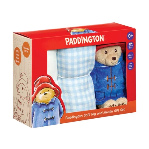 Paddington Bear Gift Set and Muslin, Baby Safe 26cm- 016850