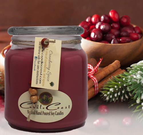 A combination of luscious ripe cranberries with spicy hints of cinnamon, nutmeg and vanilla.