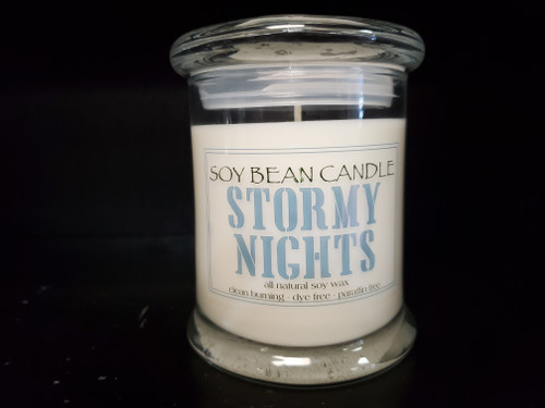 Mason Jar Candle, Stormy Night Scented Candles Natural Soy Candle