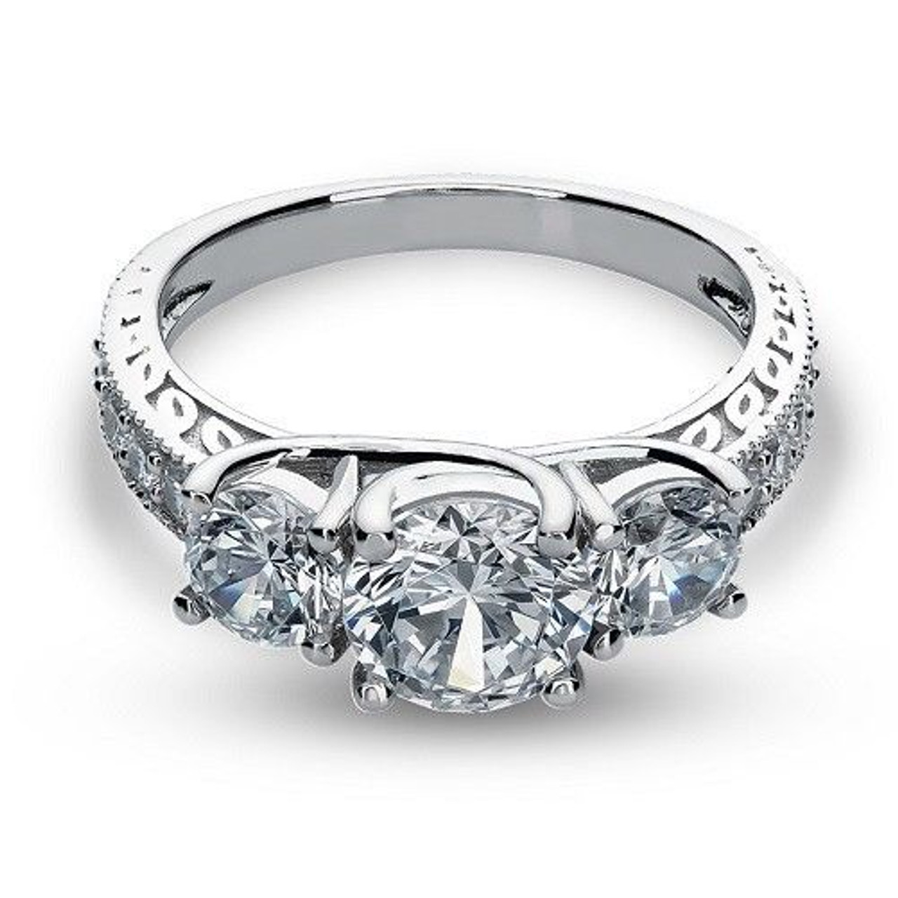 2.90Ct White Radiant Cut Halo Diamond Engagement Ring in Solid 14k White Gold