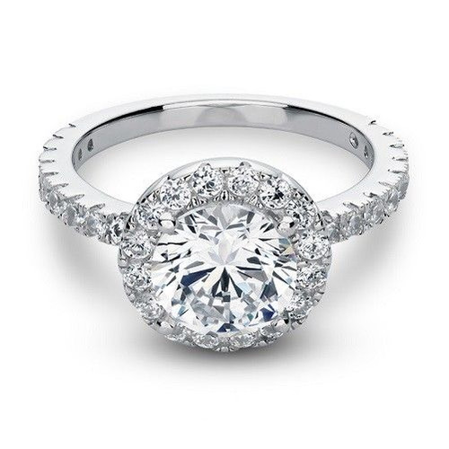 3.00 Ct Brilliant Round Cut Halo Engagement Ring Solid 14K White Gold size 5-10 1