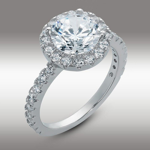 2.90 Ct Brilliant Round Cut Halo Engagement Ring Pave 14K White Gold No Reserve 1