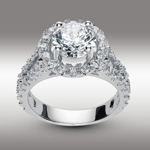 3.22 Ct Brilliant Cut Split Shank Lab Engagement Ring in Solid 14K White Gold 1