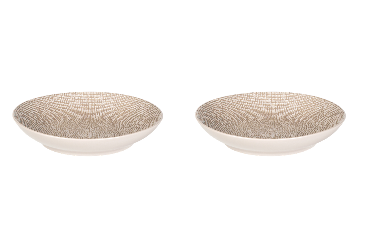 Palmer Pastateller Coupe Cubical 23 cm Grau Steingut 2 Stück