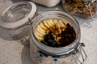 Overnight oats met bosbessen