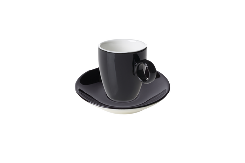 Maastricht Porselein Espresso cup and saucer Bart Colour Cafe 6.5 cl Black 2 pieces