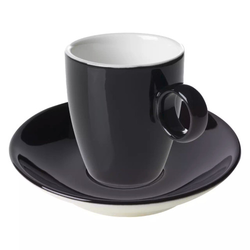 Maastricht Porselein Espressokop en schotel Bart Colour Cafe 6.5 cl Zwart 2 stuks