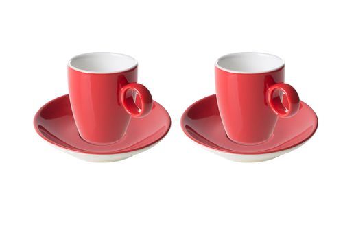 Maastricht Porselein  Bart  Cafe Espressotasse und Untertasse Farbe 6,5 cl Rot 2 Stück Maastricht Porselein  Bart  Cafe Espressotasse und Untertasse Farbe 6,5 cl Rot 2 Stück