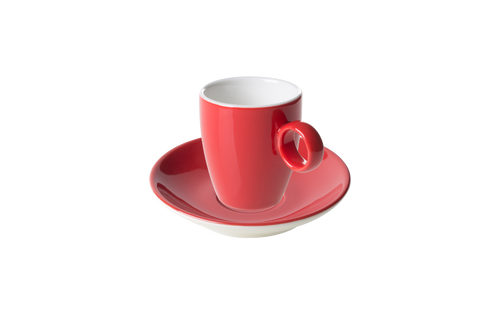 Maastricht Porselein Espresso cup and saucer Bart Colour Cafe 6.5 cl Red 2 pcs.