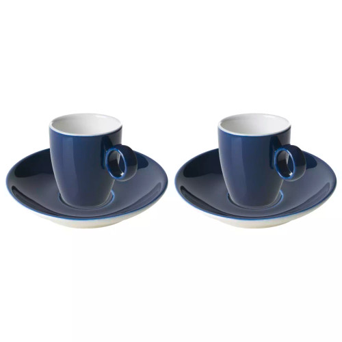 Palmer Espressokop en schotel Bart Colour Cafe 6.5 cl Blauw 2 stuks