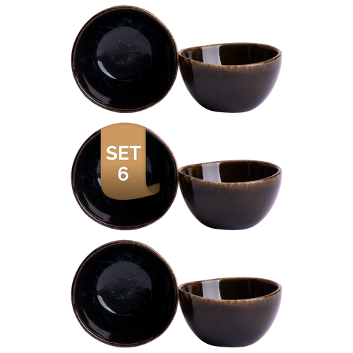 Palmer Bowl Eccentric 7.5 cm 10 cl Blue Stoneware 6 pieces