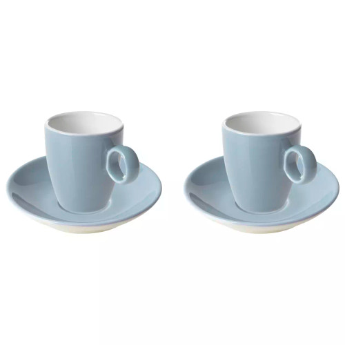 Maastricht Porselein Espressokop en schotel Bart Colour Cafe 6.5 cl Lichtblauw 2 stuks