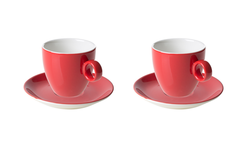 Maastricht Porselein Saucer and coffee cup Bart Colour Cafe 17 cl Red 2 pieces