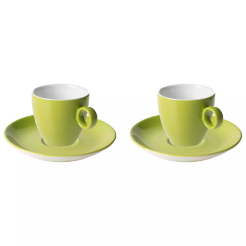 Maastricht Porselein Koffiekop en schotel Bart Colour Cafe 17 cl Groen 2 stuks