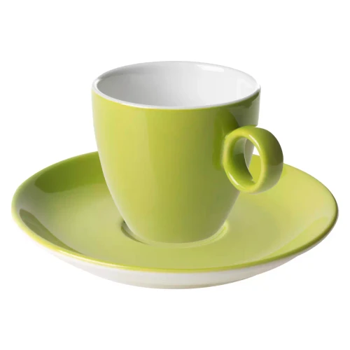Maastricht Porselein Koffiekop en schotel Bart Colour Cafe 17 cl Groen 2 stuks