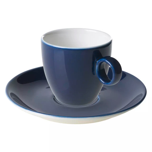 Maastricht Porselein Koffiekop en schotel Bart Colour Cafe 17 cl Blauw 2 stuks